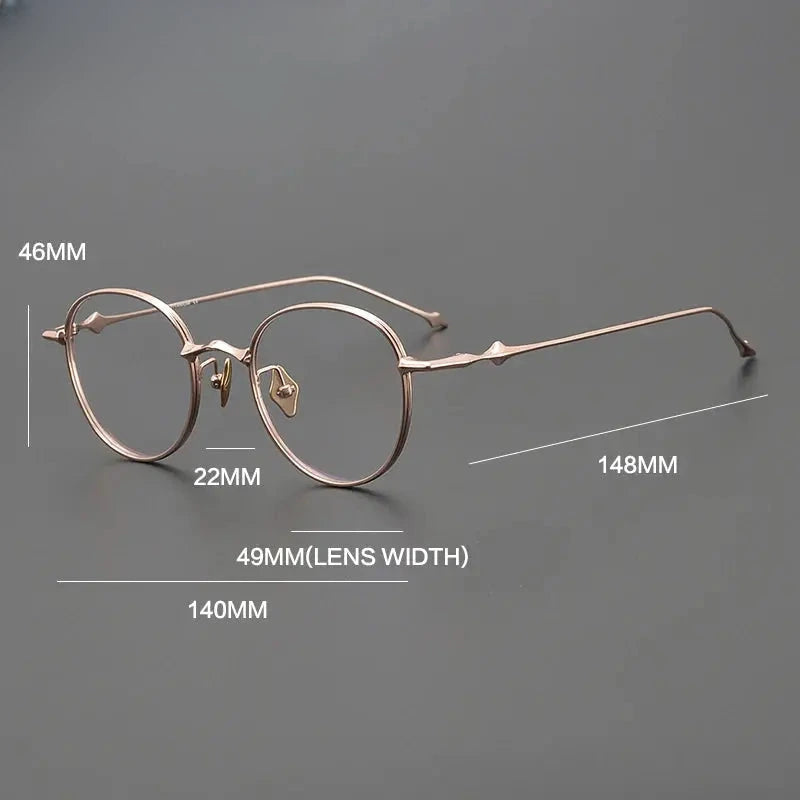 Unisex Round Full Rim Titanium Prescription Glasses Gxyj1495 — view 5 | Rx Spectacle