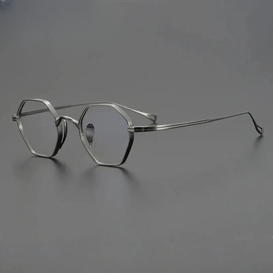 Unisex Polygon Full Rim Titanium Prescription Glasses Gxyj1451 — view 1 | Rx Spectacle