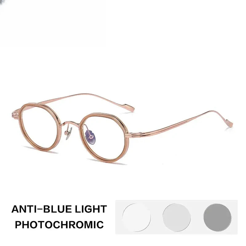 Women's Oval Full Rim Titanium Flat Top Reading Glasses 56079 — view 5 | Rx Spectacle