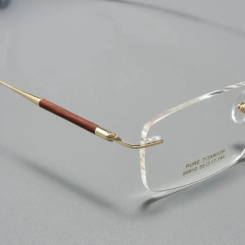 Men's Square Rimless Titanium Prescription Glasses 899910 — view 2 | Rx Spectacle