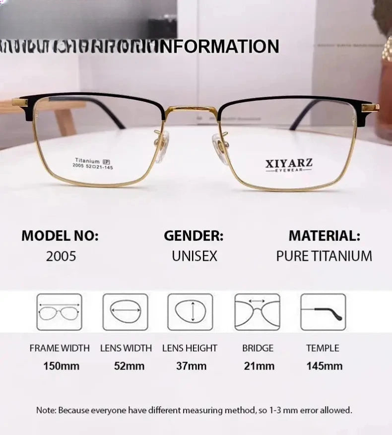 Men's Polygon Full Rim Titanium Oversized Prescription Glasses 32005 — view 2 | Rx Spectacle