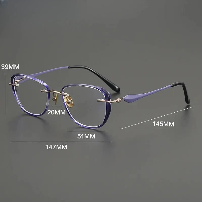 Unisex Square Full Rim Titanium Prescription Glasses Gxyj2020 — view 2 | Rx Spectacle