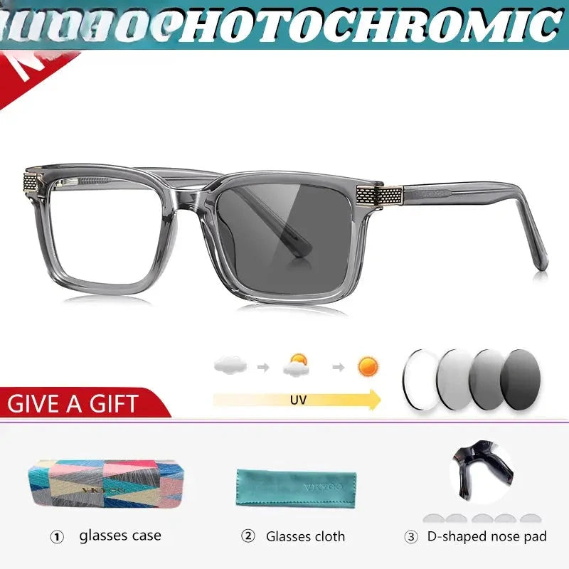 Unisex Square Full Rim Titanium Reading Glasses 67106 — view 6 | Rx Spectacle