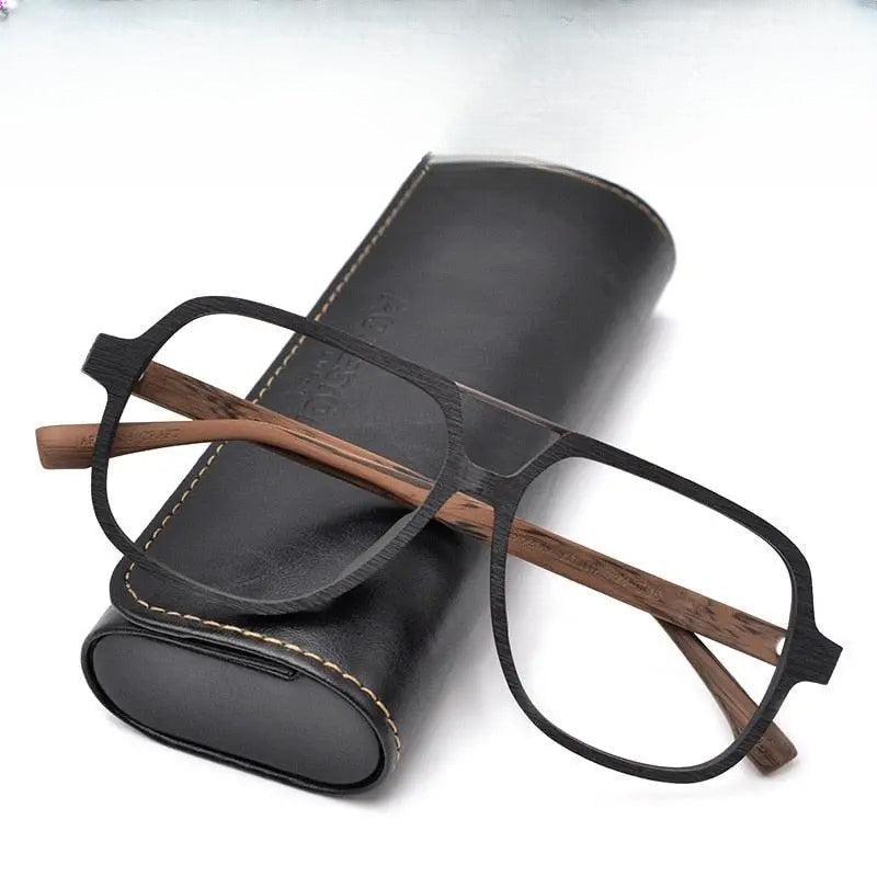 Unisex Full Rim Wood Oversized Prescription Glasses Ps8210 — view 1 | Rx Spectacle