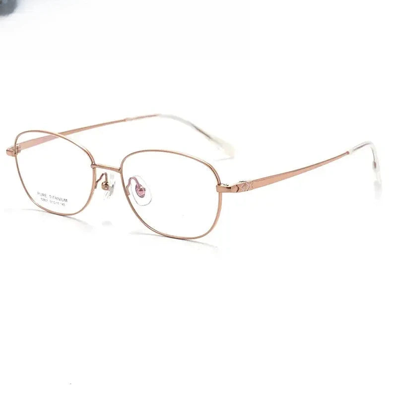 Women's Oval Full Rim Titanium Prescription Glasses 852807 — view 9 | Rx Spectacle