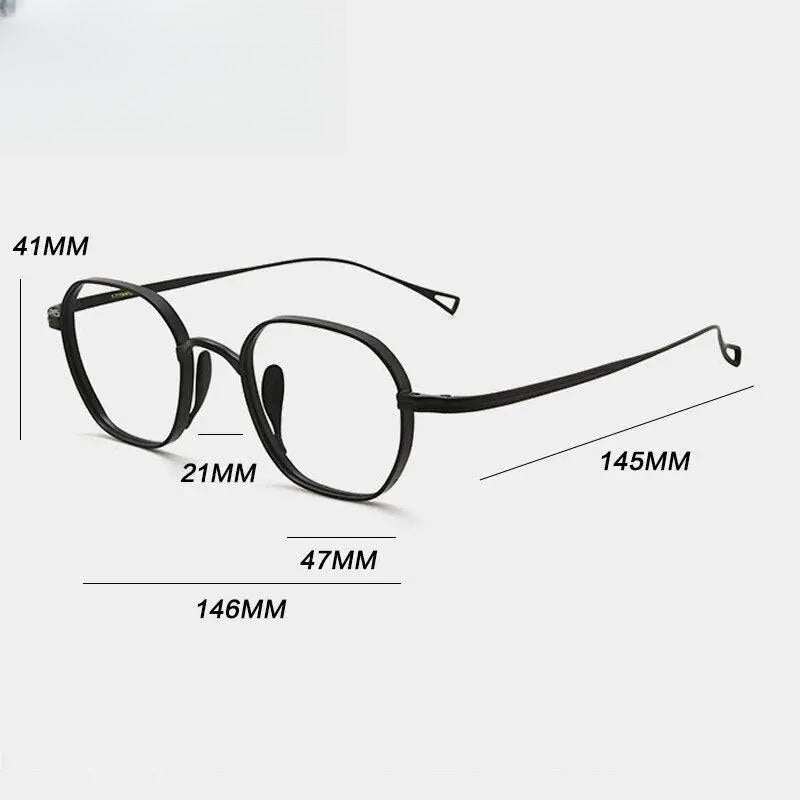 Unisex Polygon Full Rim Titanium Prescription Glasses Gxyj914 — view 8 | Rx Spectacle