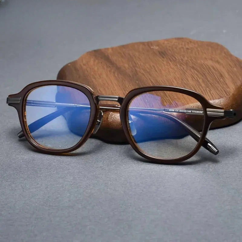 Unisex Oval Full Rim Titanium Prescription Glasses 778828 — view 5 | Rx Spectacle