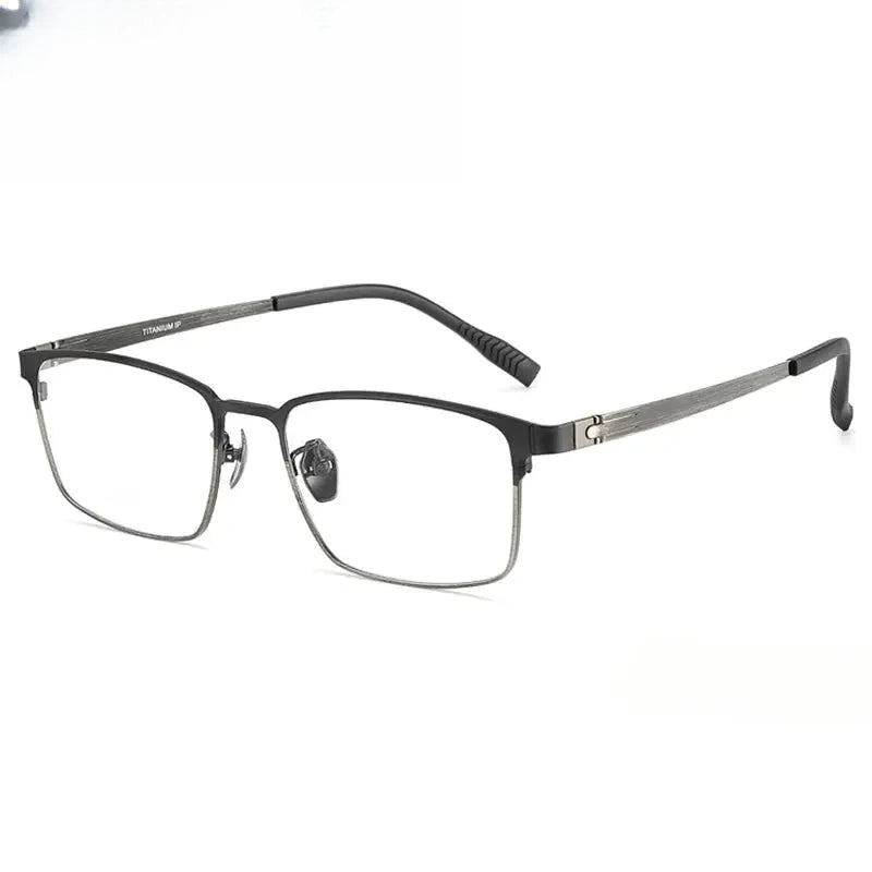 Men's Square Full Rim Titanium Oversized Prescription Glasses 631287 — view 6 | Rx Spectacle
