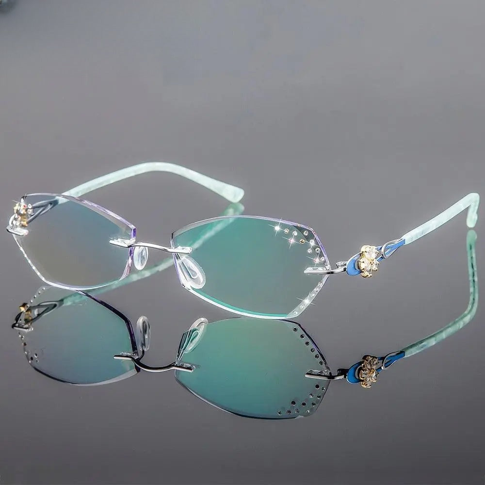 Women's Oval Rimless Titanium Prescription Glasses 2889 — view 2 | Rx Spectacle
