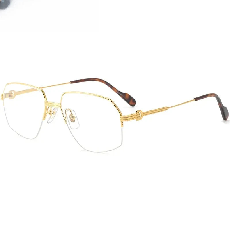Unisex Oval Semi-Rimless Titanium Prescription Glasses 420285 — view 1 | Rx Spectacle