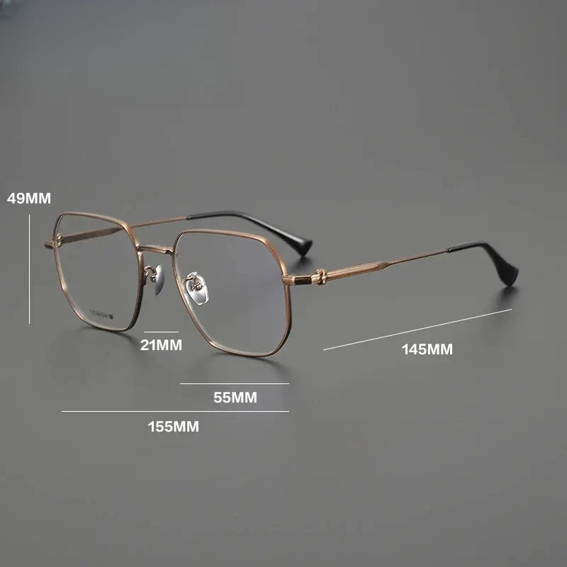 Unisex Polygon Full Rim Titanium Oversized Prescription Glasses Gxy1552 — view 2 | Rx Spectacle