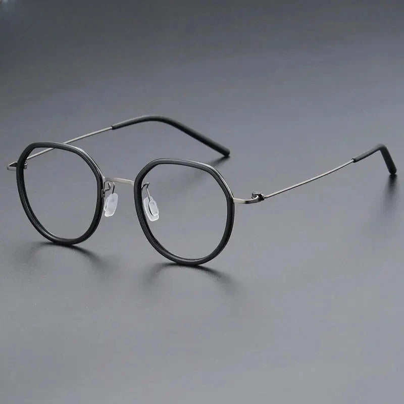 Women's Oval Full Rim Titanium Flat Top Prescription Glasses 699855 — view 4 | Rx Spectacle