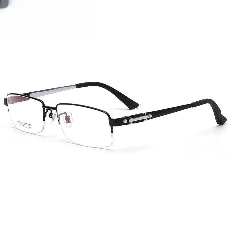 Men's Rectangular Semi-Rimless Titanium Prescription Glasses 8001 — view 4 | Rx Spectacle