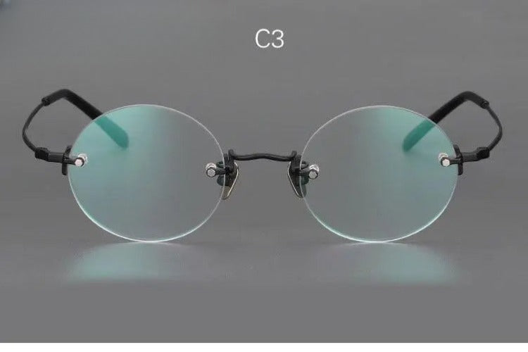 Unisex Round Rimless Titanium Reading Glasses — view 5 | Rx Spectacle