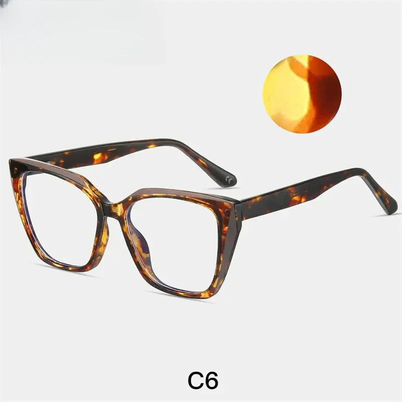 Women's Cat Eye Full Rim Titanium Prescription Glasses 87216 — view 3 | Rx Spectacle