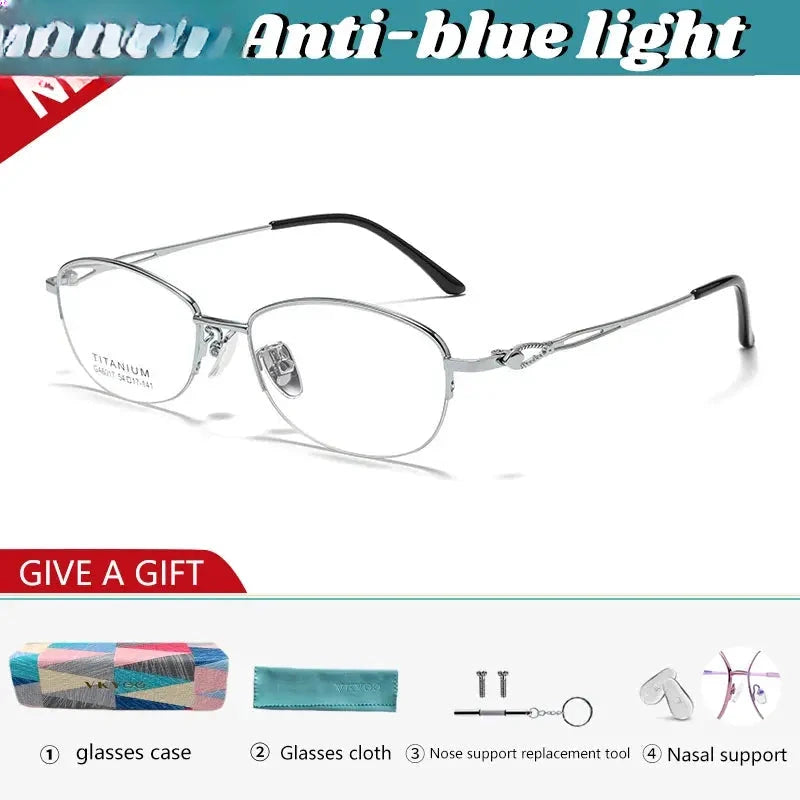 Women's Oval Semi-Rimless Alloy Reading Glasses 946017 — view 6 | Rx Spectacle