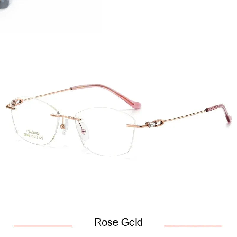 Women's Oval Rimless Titanium Prescription Glasses 36006 — view 7 | Rx Spectacle