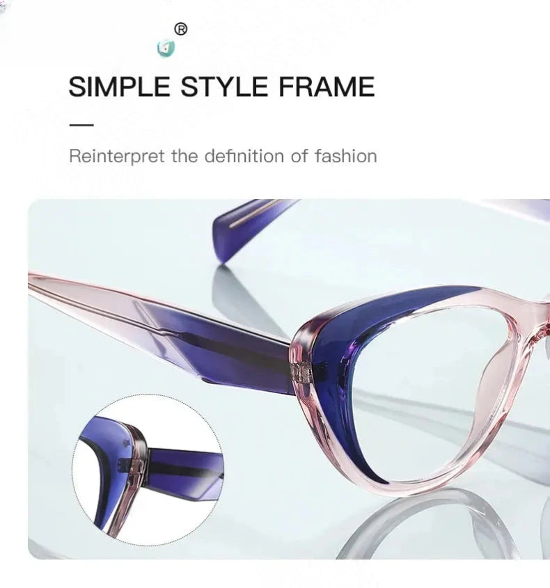 Women's Cat Eye Full Rim TR90 Reading Glasses 2165 — view 5 | Rx Spectacle