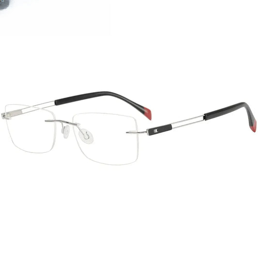 Women's Square Rimless Titanium Screwless Prescription Glasses 315006 — view 1 | Rx Spectacle