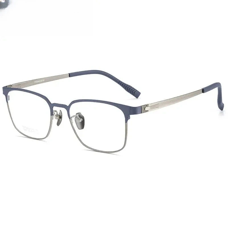Unisex Square Full Rim Titanium Prescription Glasses 411282 — view 7 | Rx Spectacle
