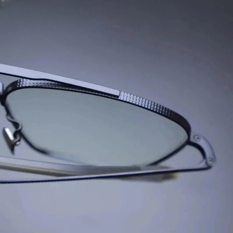 Men's Square Full Rim Titanium Double Bridge Prescription Glasses t2 — view 4 | Rx Spectacle