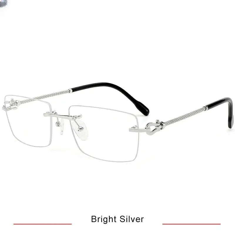 Men's Polygon Rimless Titanium Prescription Glasses 316082 — view 7 | Rx Spectacle