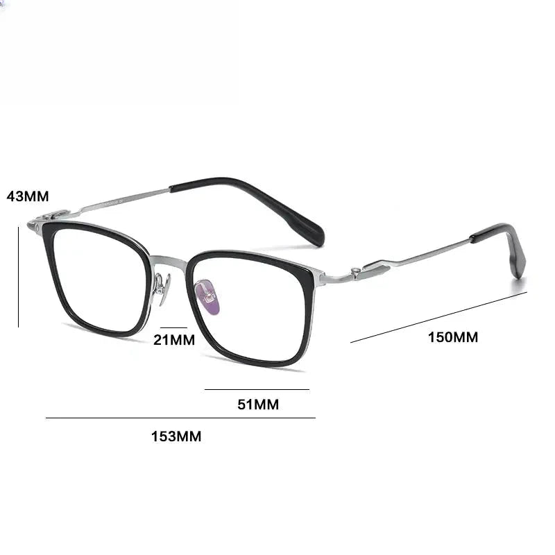 Unisex Square Full Rim Titanium Oversized Reading Glasses 280057 — view 2 | Rx Spectacle