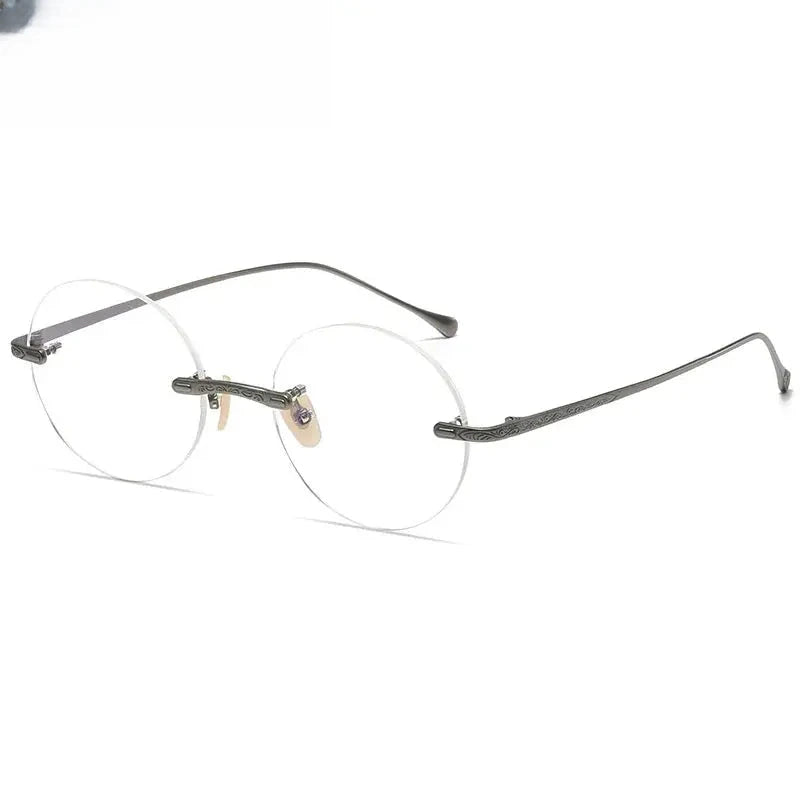 Women's Round Rimless Titanium Prescription Glasses 885933 — view 6 | Rx Spectacle