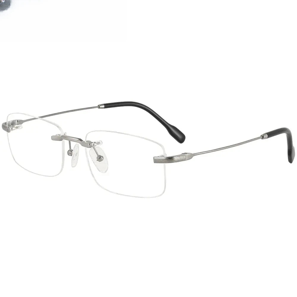 Unisex Square Rimless Titanium Prescription Glasses 350025 — view 1 | Rx Spectacle