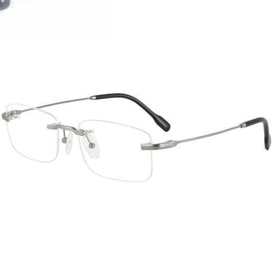 Unisex Square Rimless Titanium Prescription Glasses 350025 — view 1 | Rx Spectacle
