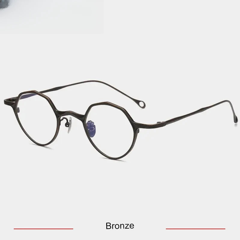 Men's Irregular Full Rim Titanium Prescription Glasses 35973 — view 4 | Rx Spectacle
