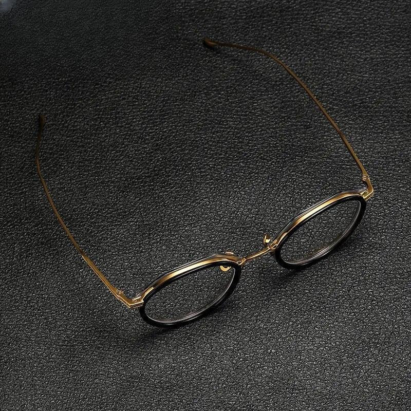 Unisex Round Full Rim Titanium Flat Top Prescription Glasses Gxyj1140 — view 3 | Rx Spectacle