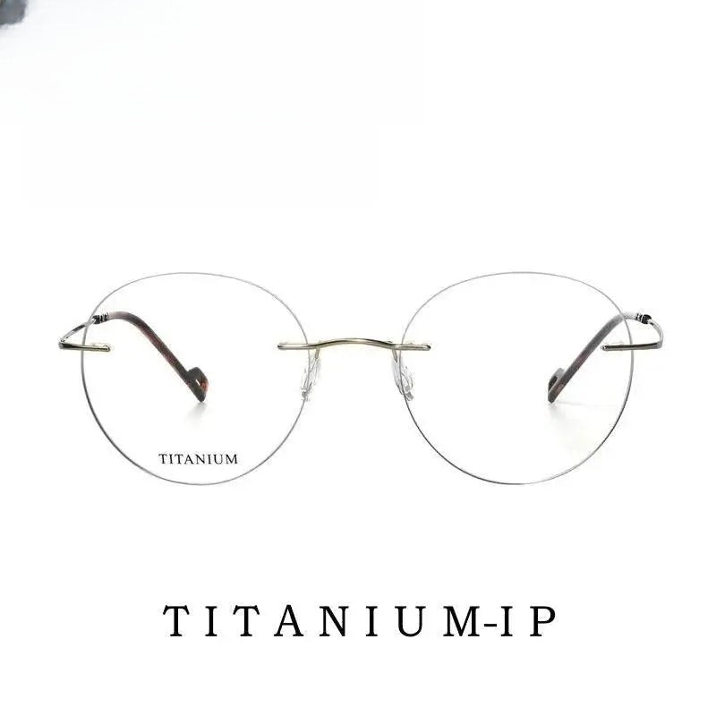 Unisex Round Rimless Titanium Prescription Glasses Rt003a — view 2 | Rx Spectacle