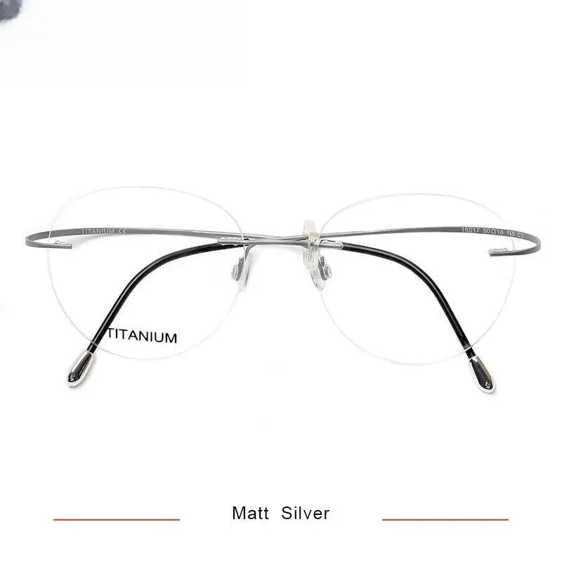 Unisex Round Rimless Titanium Prescription Glasses Kr16017 — view 7 | Rx Spectacle