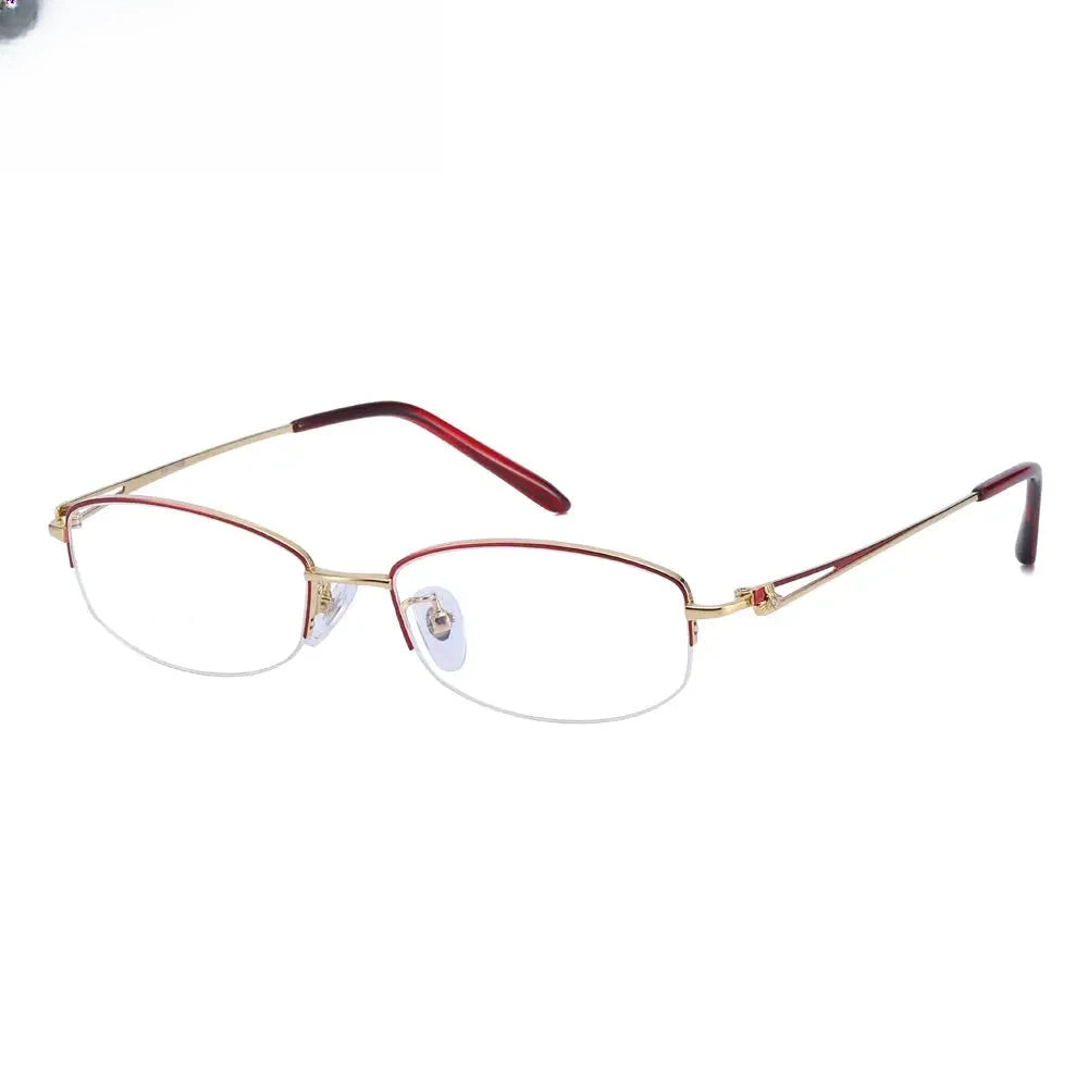 Women's Oval Semi-Rimless Titanium Prescription Glasses 940664 — view 3 | Rx Spectacle