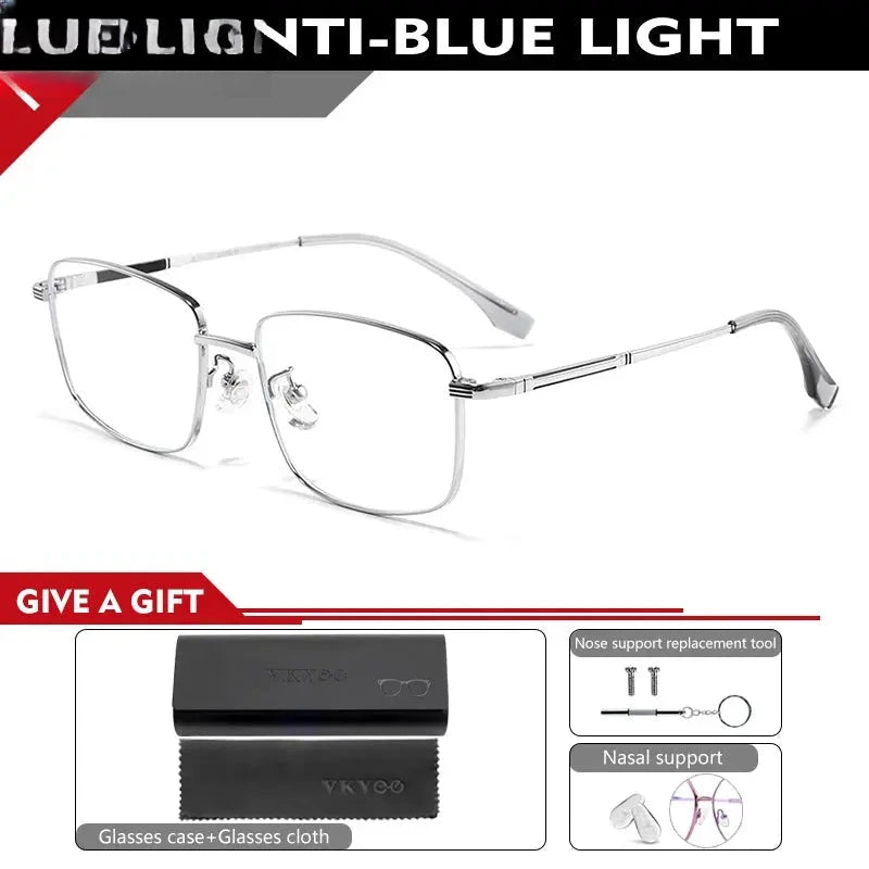 Unisex Polygon Full Rim Alloy Reading Glasses 308254 — view 5 | Rx Spectacle