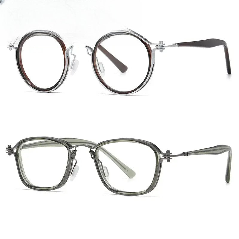 Unisex Square Full Rim Titanium Prescription Glasses 92202 — view 1 | Rx Spectacle