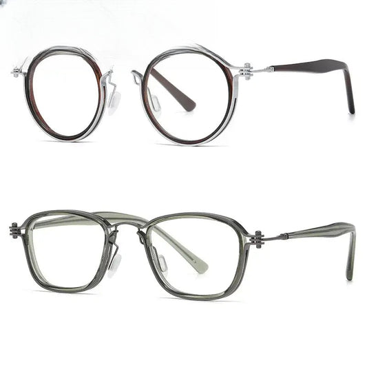 Unisex Square Full Rim Titanium Prescription Glasses 92202 — view 1 | Rx Spectacle