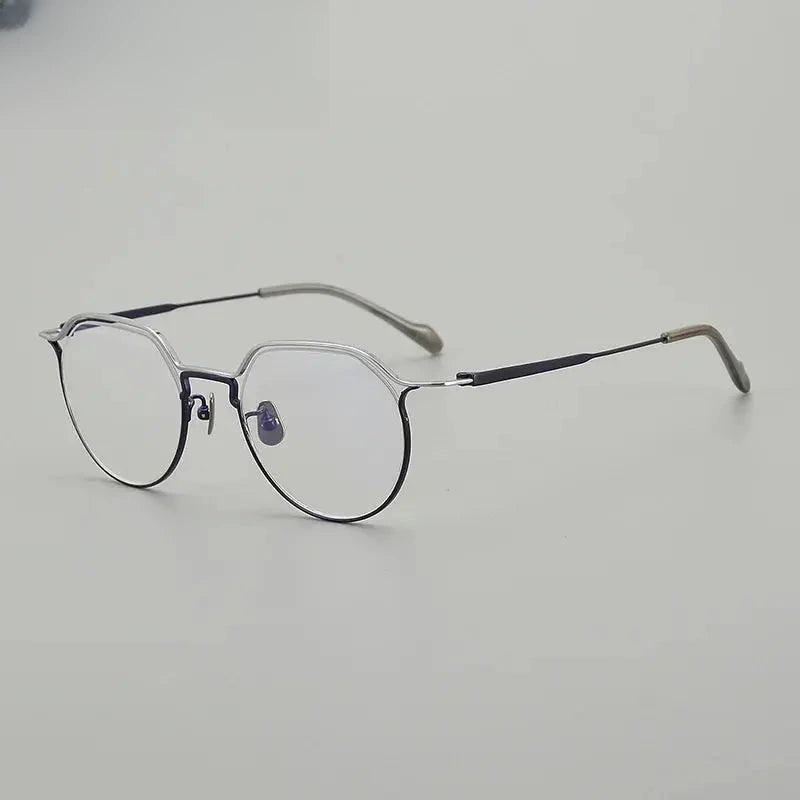 Women's Oval Full Rim Titanium Flat Top Prescription Glasses 190037 — view 4 | Rx Spectacle