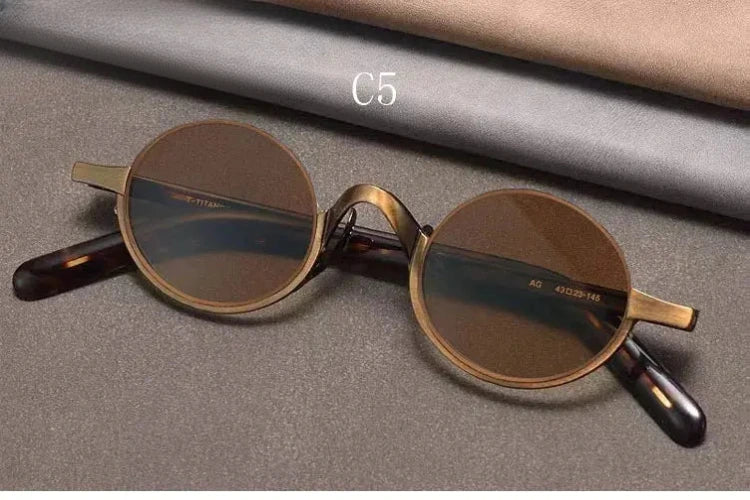 Unisex Oval Semi-Rimless Titanium Prescription Glasses Y4338 — view 13 | Rx Spectacle