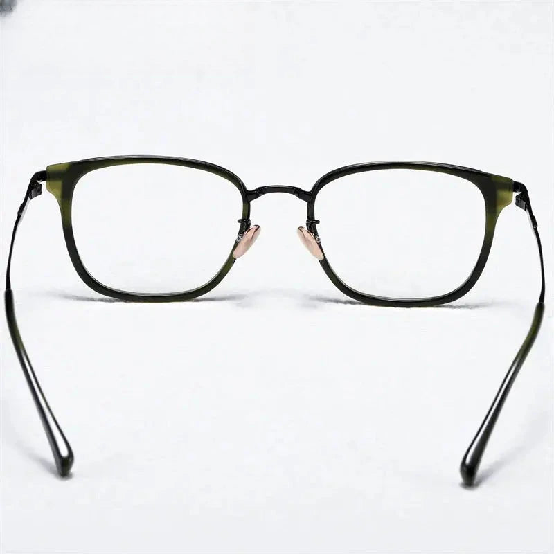 Unisex Square Full Rim Titanium Prescription Glasses 0634 — view 6 | Rx Spectacle