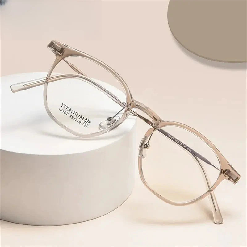 Women's Oval Full Rim Titanium Prescription Glasses 416107 — view 1 | Rx Spectacle