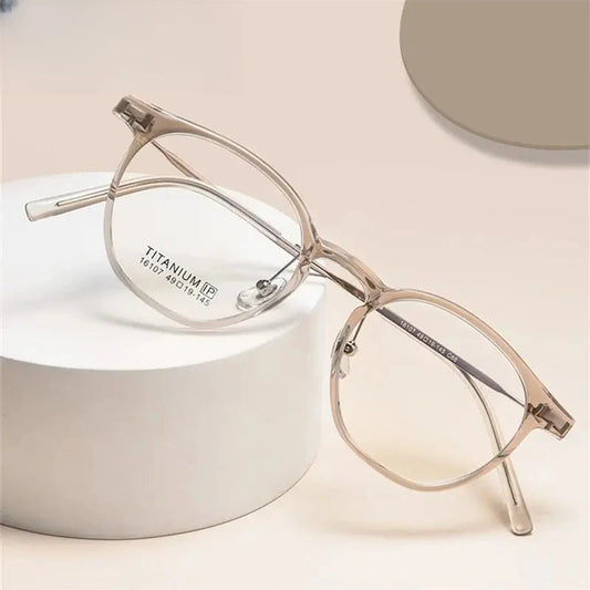 Women's Oval Full Rim Titanium Prescription Glasses 416107 — view 1 | Rx Spectacle