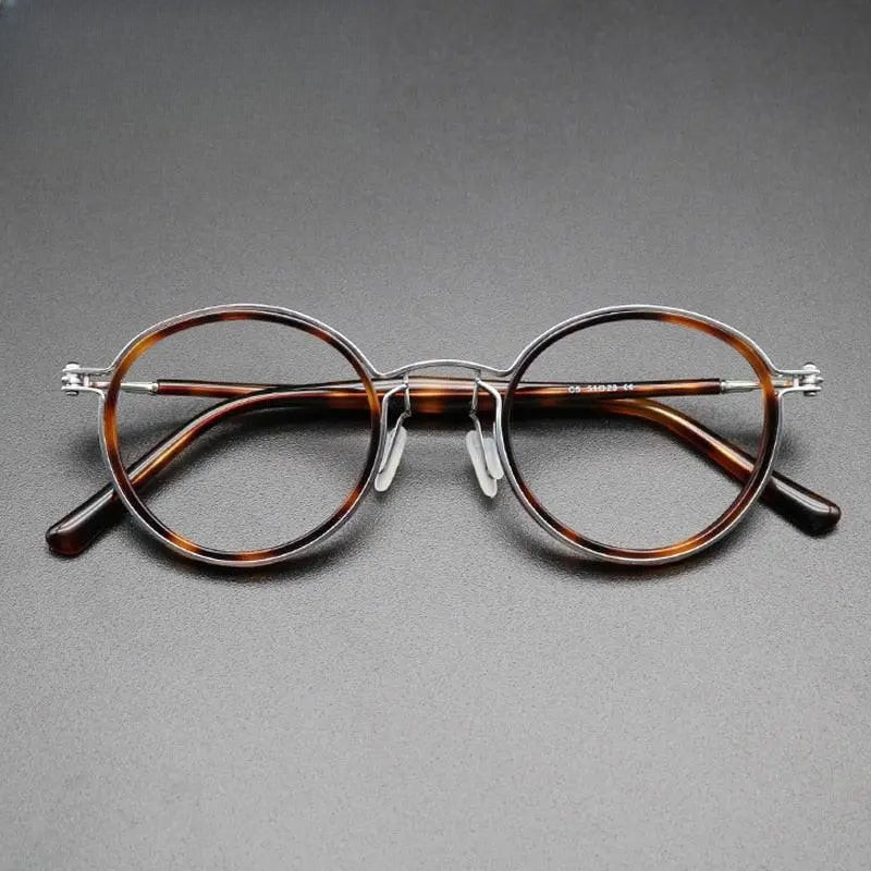 Unisex Round Full Rim Titanium Prescription Glasses Gxyj639 — view 12 | Rx Spectacle
