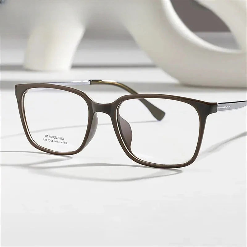 Unisex Square Full Rim Titanium Prescription Glasses 66014 — view 1 | Rx Spectacle