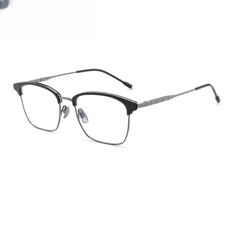 Unisex Square Full Rim Titanium Prescription Glasses 881865 — view 7 | Rx Spectacle