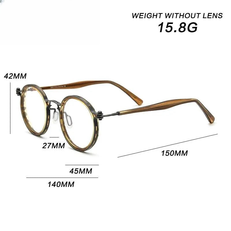 Unisex Round Full Rim Titanium Prescription Glasses Gxyj737 — view 5 | Rx Spectacle