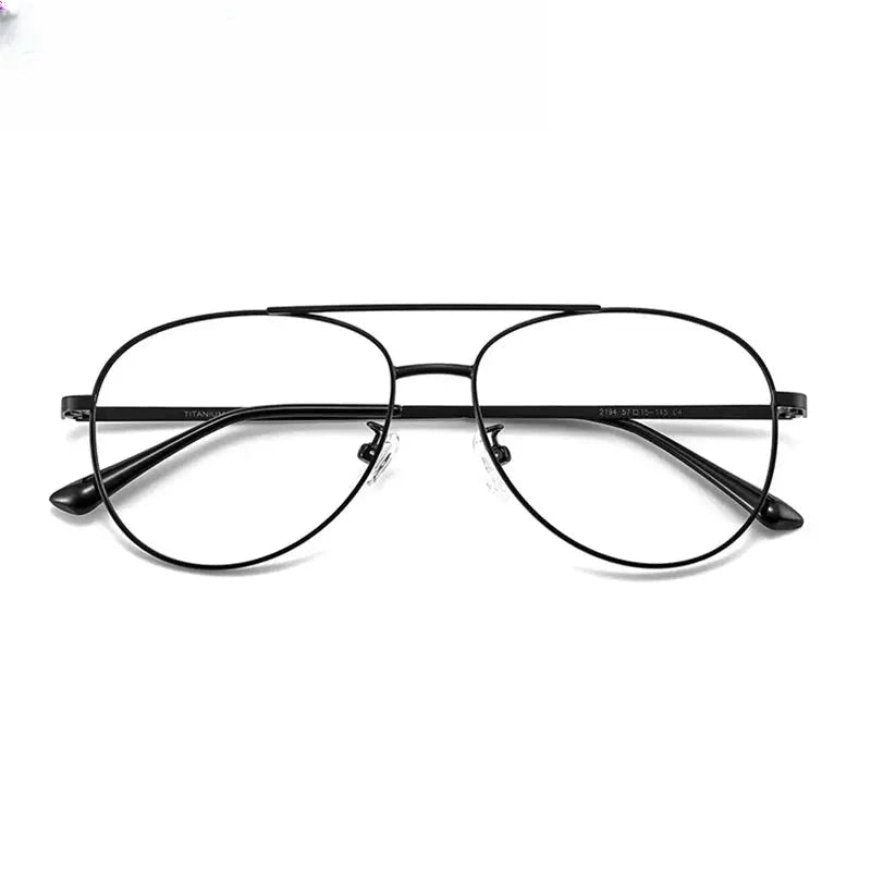 Unisex Oval Full Rim Titanium Double Bridge Prescription Glasses 612194 — view 1 | Rx Spectacle