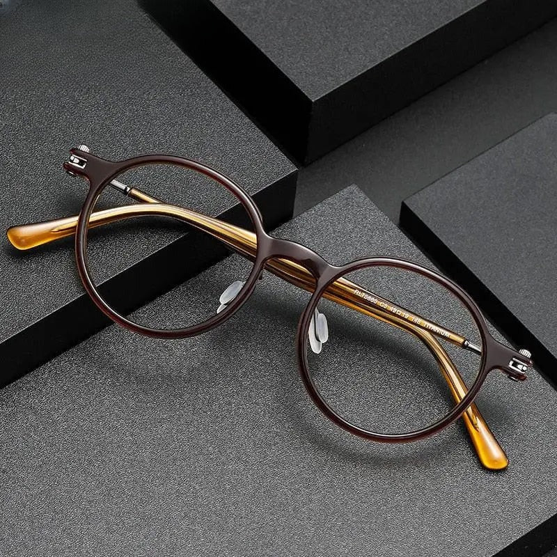 Unisex Round Full Rim Titanium Prescription Glasses 5886 — view 1 | Rx Spectacle