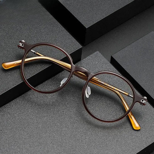 Unisex Round Full Rim Titanium Prescription Glasses 5886 — view 1 | Rx Spectacle